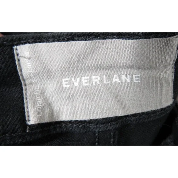 Everlane Women's The Slim Leg Crop Pants Cotton Twill Black -Pockets Size 00